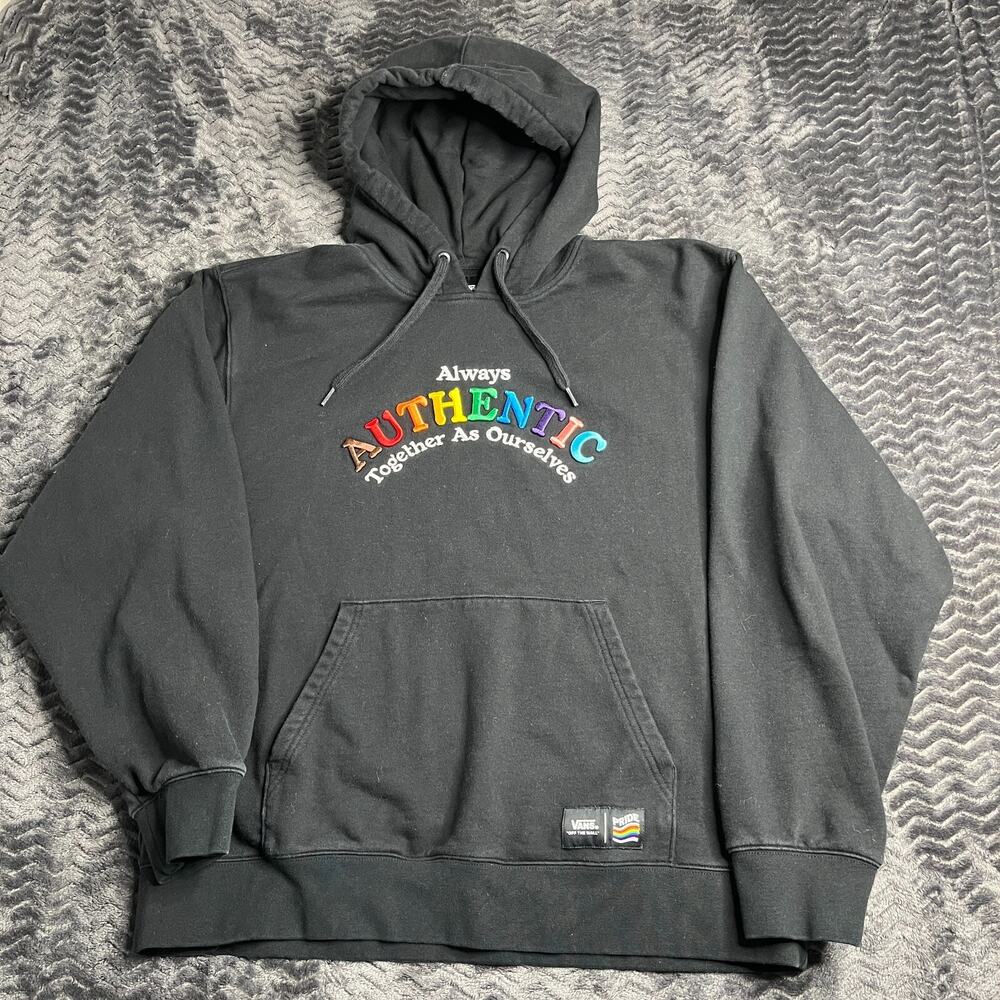 Vans Pride Black Men's Hoodie Size Large Always Authentic Together as Ourselves